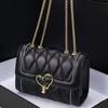 2026 New Love Lock Buckle Chevron Chain Bag Small Fragrance Lady's Commuting Bag Versatile Shoulder Bag Small Square Bag