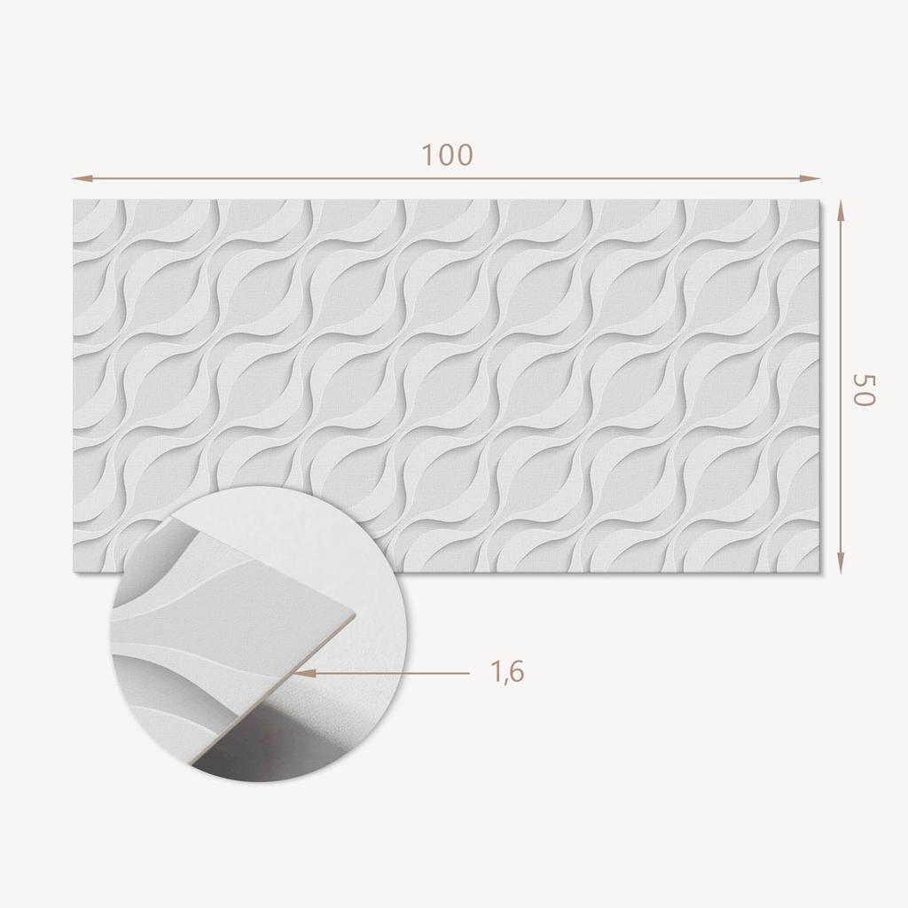 Winylowy Panel Ozdobny Z Grafiką Do Kuchni Lub Łazienki 100X50 Cm Fale W Trójwymiarze