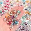 10Pcs/lot Transparent Color Faceted Resin Beads Large Hole Loose Beads for Jewelry Making DIY Bracelet Decoration Charm Supplies
