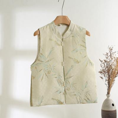 Vest Women's Spring Stand-up Collar Jacquard Sleeveless Vest, High-end Small Vest