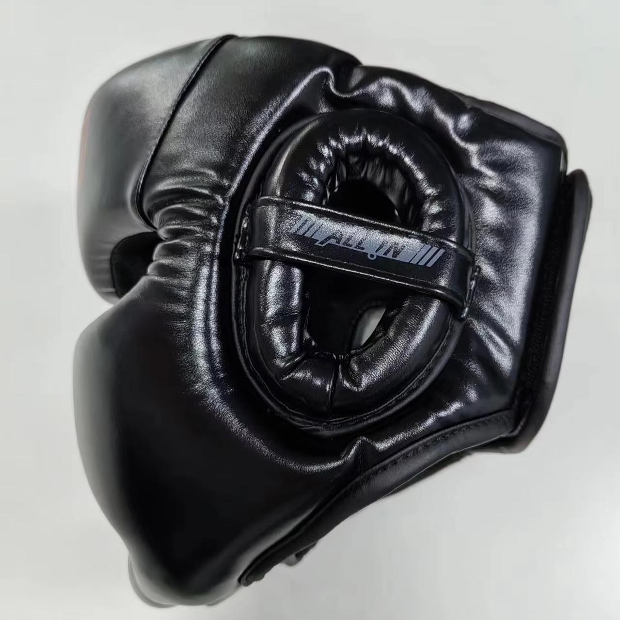 Good Price With Good Quality Leather Protective Gear Boxing Headgear Head Guard Protector чёрный