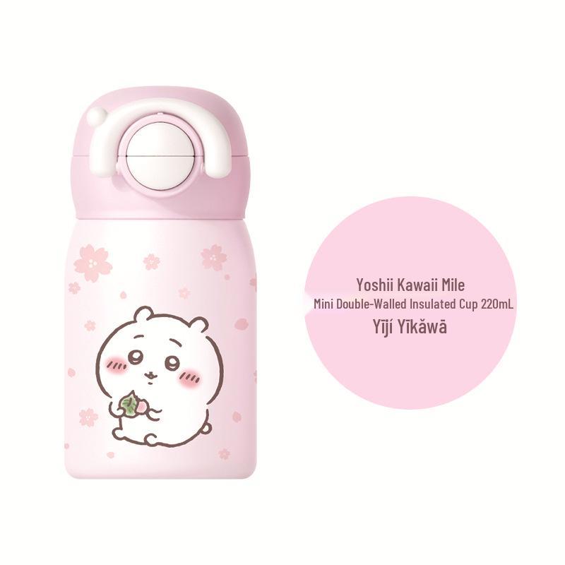 Jiji Kawaii Mini Thermos Cup - Cute 316 Stainless Steel Portable Student Water Bottle