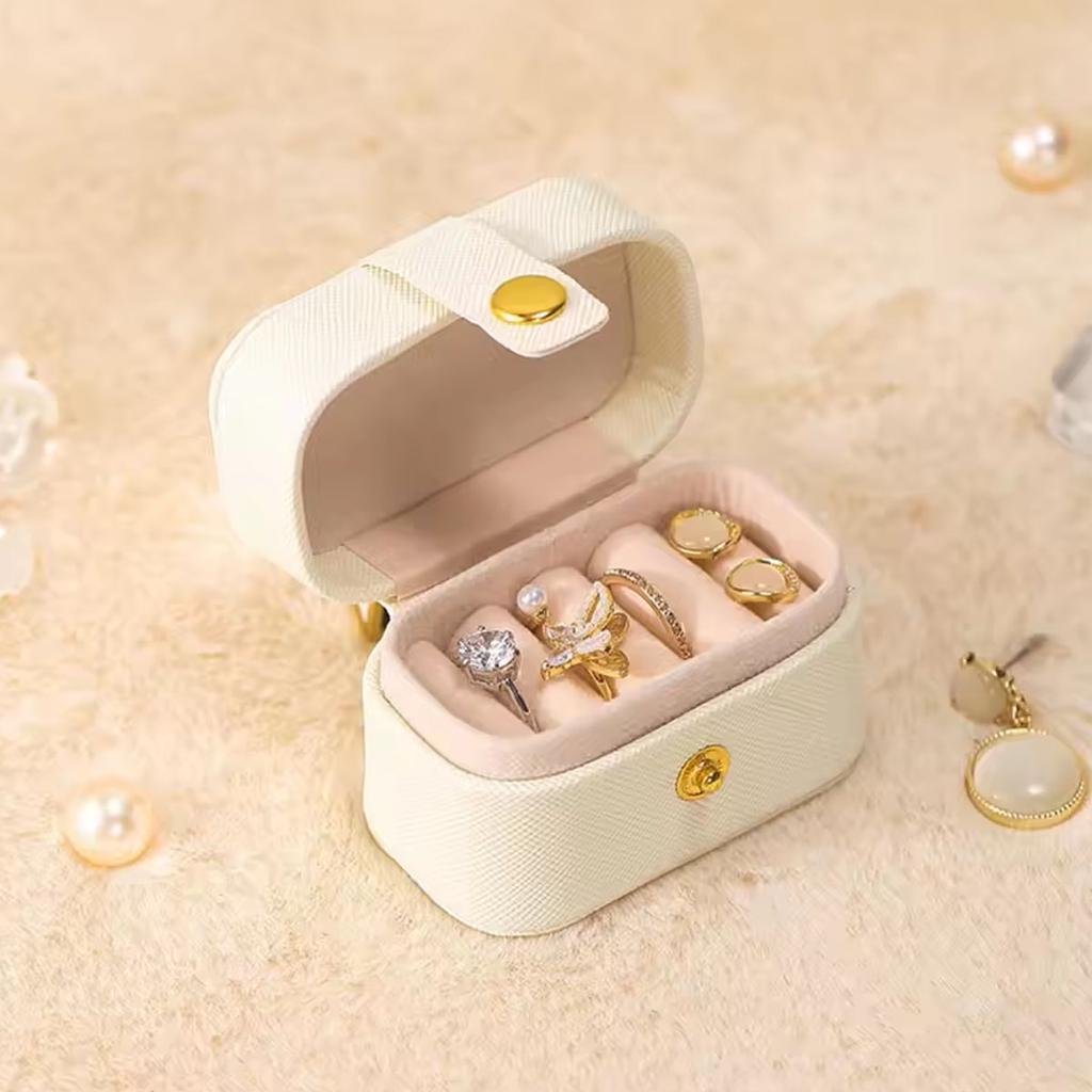 1pc-Exquisite Jewelry Box Simple Ring Necklace Earring Storage Simple Style Daily Travel Portable Storage Box