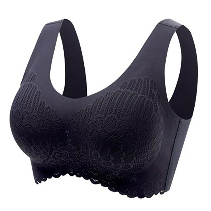 

Плюс безшовні бюстгальтери для жінок Нижня білизна BH Sexy Lace Brasiere Push Up Bralette With Pad Vest Top Bralette 2XL