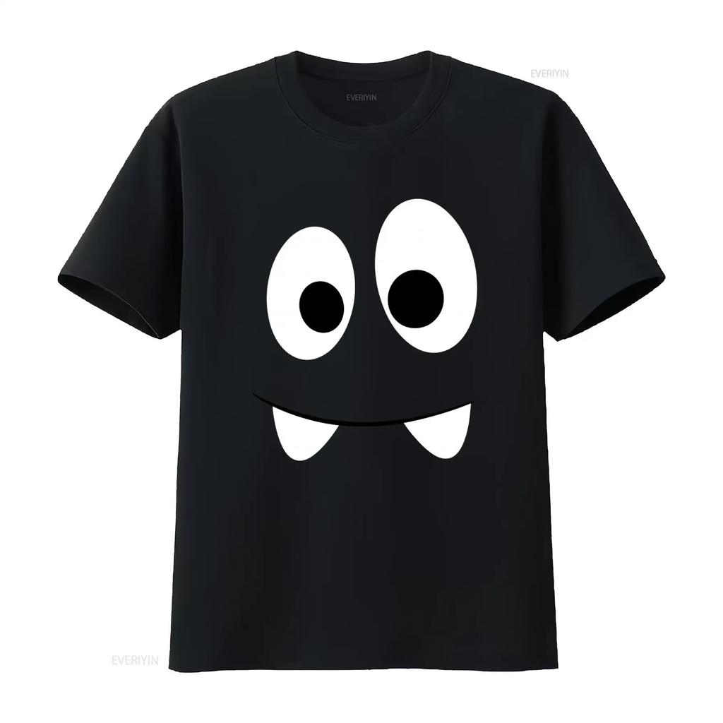 Schreckliches Monster Herren T Shirt Cool Cartoon Eyes Design for Men Vintage Washed Fashion Graphic Streetwear Stretched