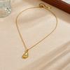 Gold Plated Stainless Steel Shell Shaped Pearl Pendant Necklace for Women