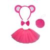 Cartoon Bear Ears Headband Bows Tie Mini Skirt Fashionable Soft Fabric Hair Accessory for Women and Kids