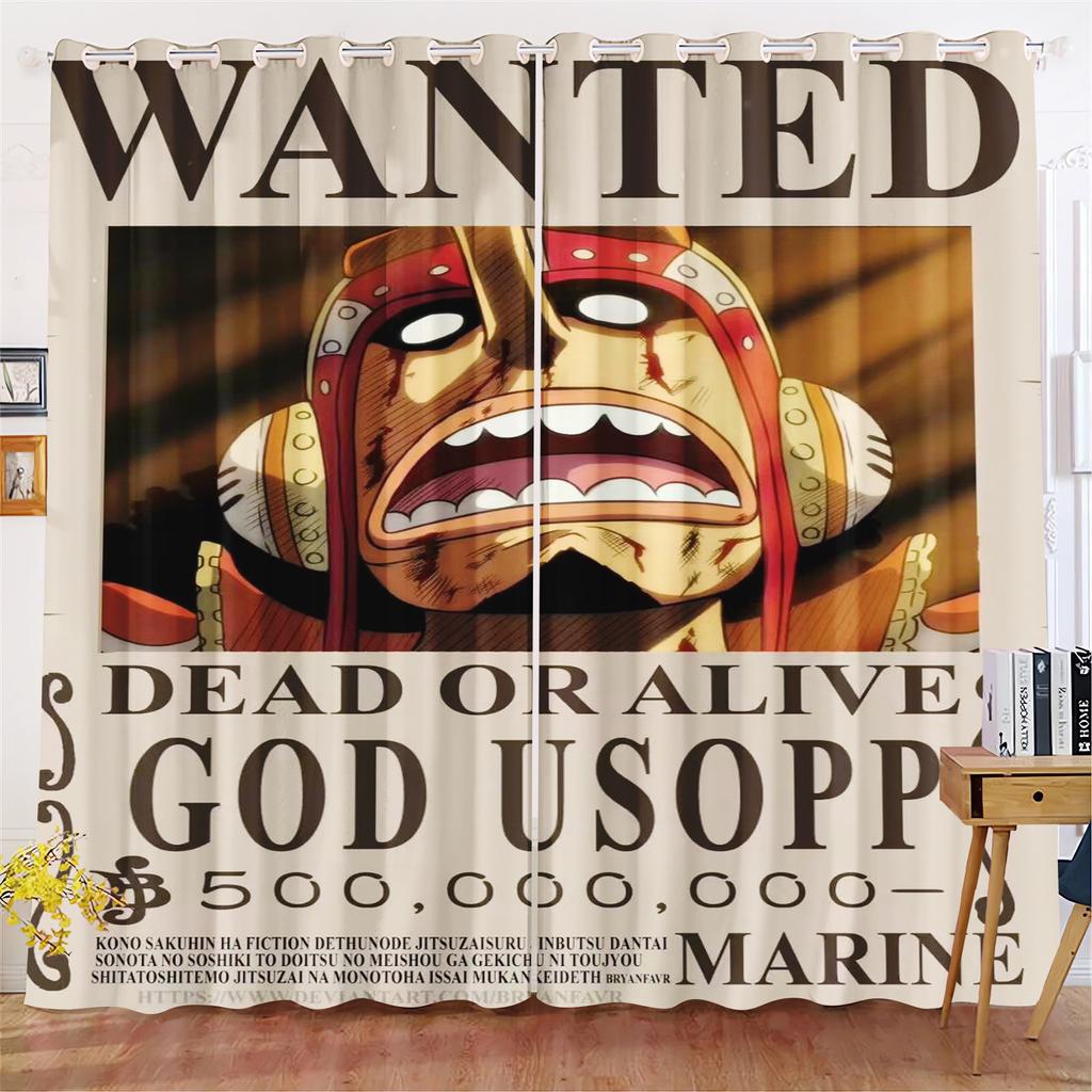 Cartoon Curtain Monkey D Luffy Gear 5 One Piece Cute Printing Home Curtains Living Room Bedroom Heat and Sun Protection