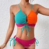 Split Swimsuit Women's Contrasting Color Sexy Cross-band Hollow Bikini