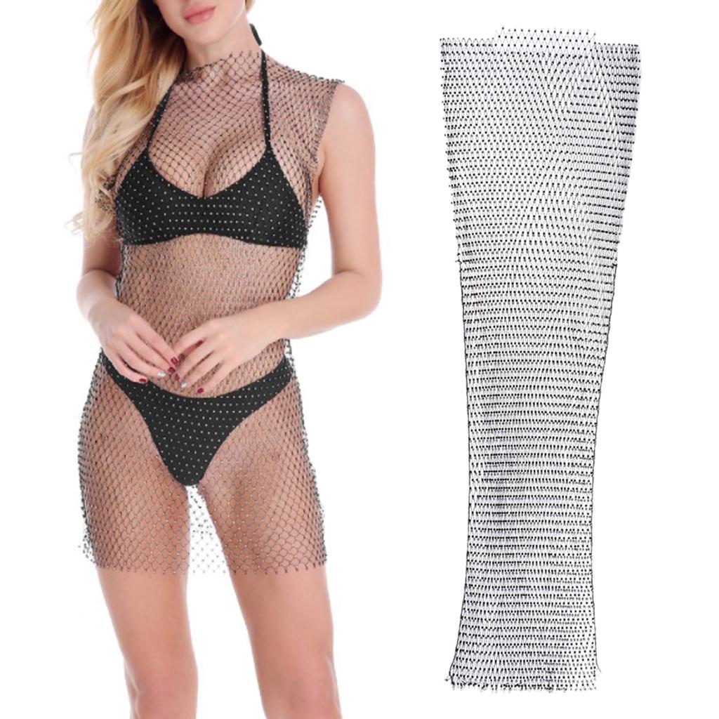 Buy Rhinestone Bikini Cover Up Swimwear 