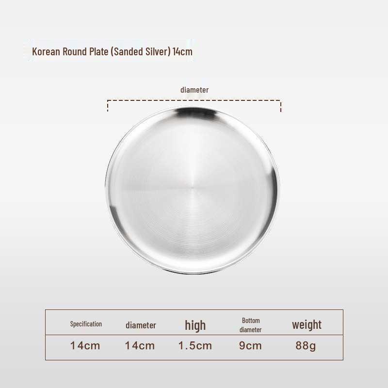 Korean Style Stainless Steel Golden Barbecue Plate & Fruit Dish