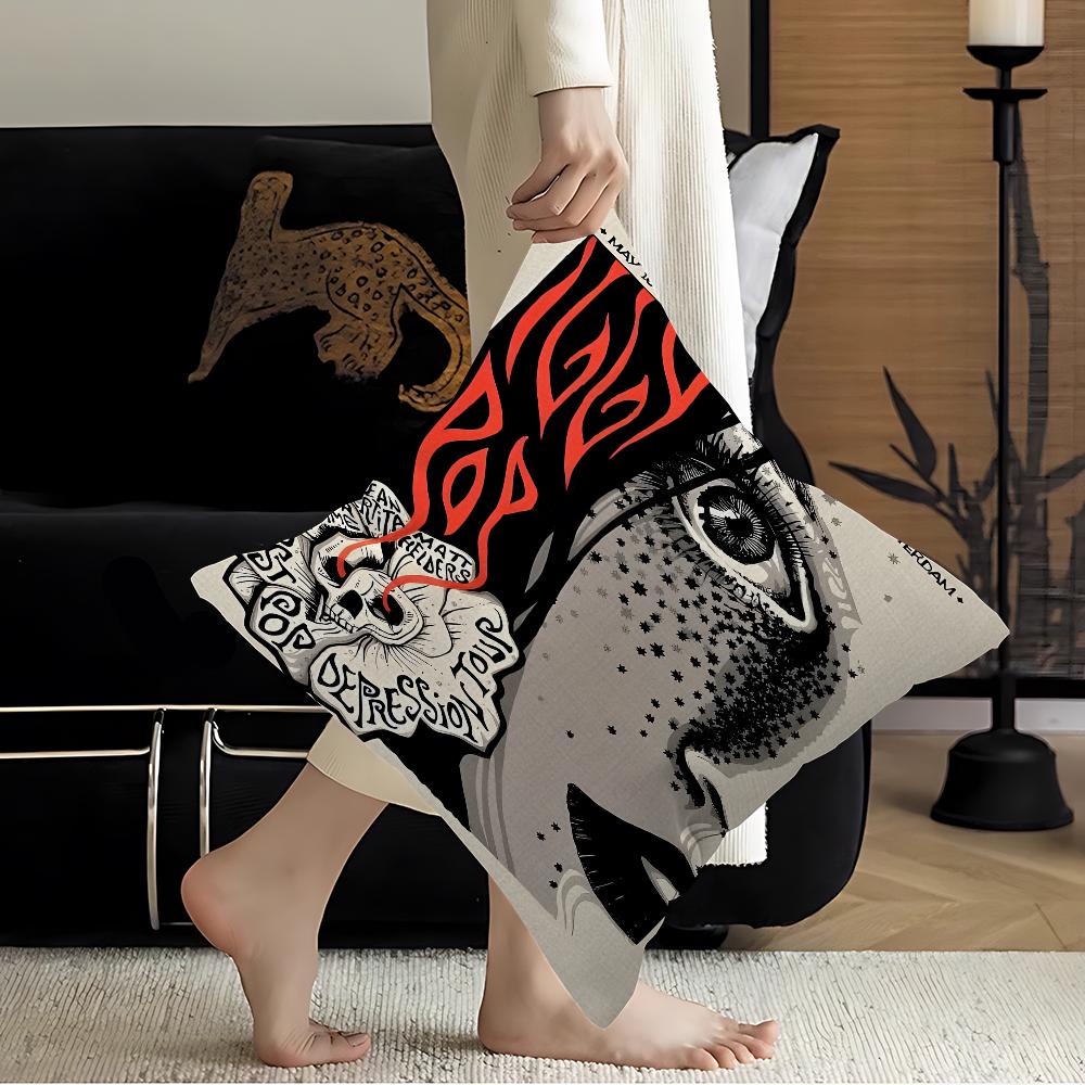 L-Iggy P-Pop Band Cushion Cover Pillow Cover Decor Pillowcase Printed Cushion Case for Couch
