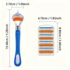 Orange 5-Blade Universal Razor - Five-Layer Manual Shaver