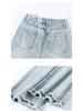 Damen Amerikanische Weiße High-Waist Wide-Leg Koreanische Jeans - Frühling Schlankmachend Bodenlang