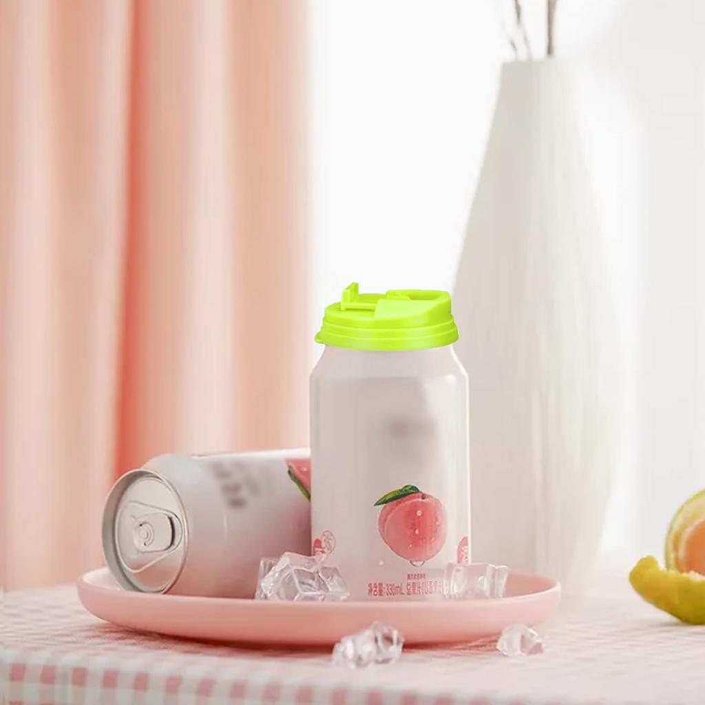 4 Pack Soda Can Covers Beer Beverage Can Covers Reusable Leakproof Drink Can Lids Protector for Beer, Juice & Soft Drink Beverage (Blue & Yellow)