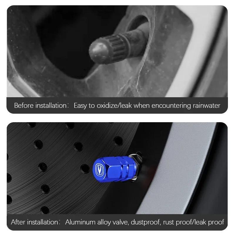 4Pcs Aluminum Alloy Car Tire Valve Covers Auto Accessories For Changan CS75 CS35 Plus CS15 CS95 RAETON CX70 CS55 EADO Alsvin