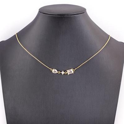 

Nidin High Quality Round/Heart Zircon Gold Plated Pendant Necklace For Women Link Chain Choker Luxury Jewelry Wedding Party Gift