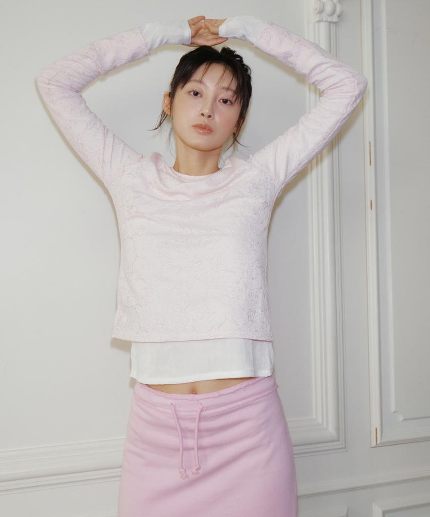 RESIS Floral Sheer T-Shirt [Light Pink] / Rf3Lts508