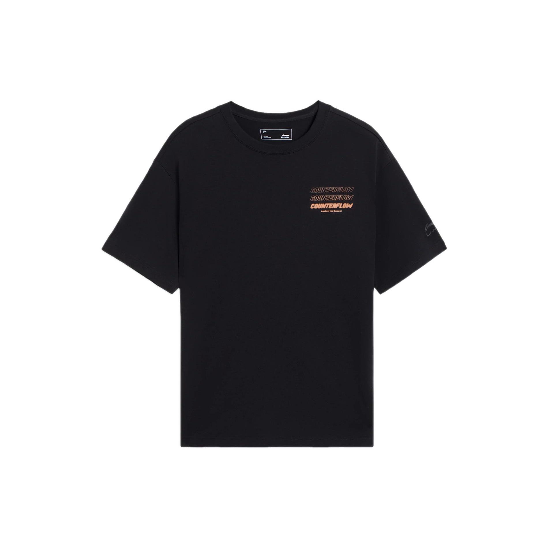Li-Ning Counterflow Triple Logo T-shirt Black Men s AHSS935-5 M