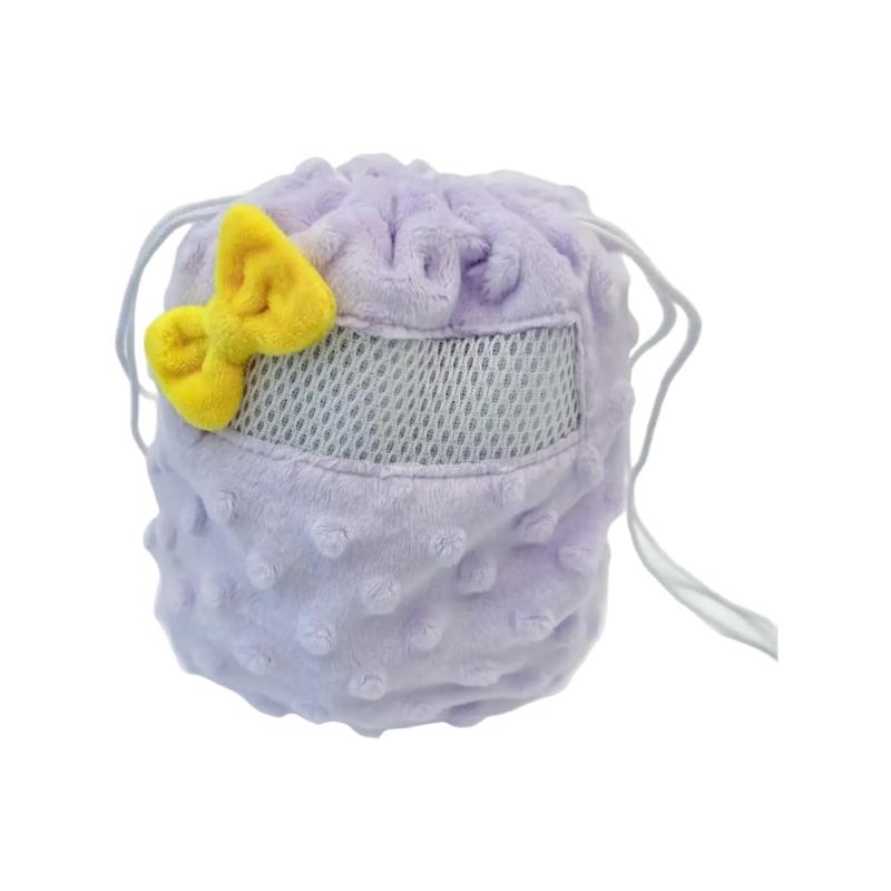 

Small Animal Carriers Bag with Mesh Ventilation Bowknot Decors for Small Pet Hamster Outdoor Travel Easy to Carry фиолетовый