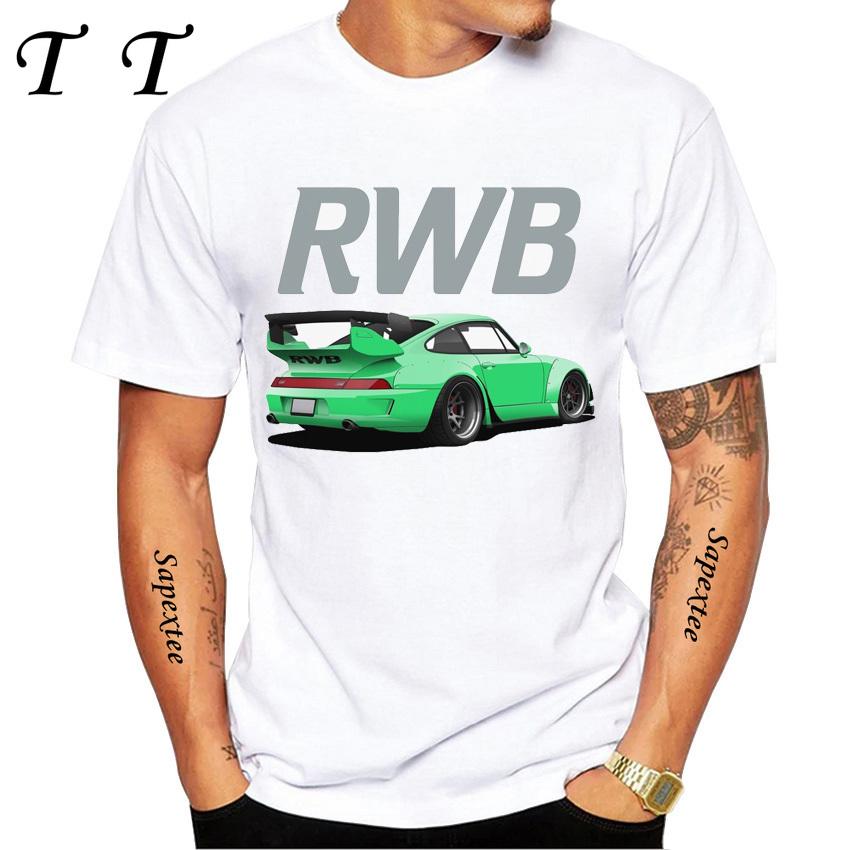 New Summer Men Short Sleeve Retro Turbo RWB 993 T-Shirt Hip Hop Casual Tops Vintage Harajuku Sport Car Fashion White Tees