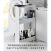 Yamazaki Slim Wagon 3-Tier White W13xD48xH80.5cm (with Casters) Tower Slim Rack Gap Storage 1804