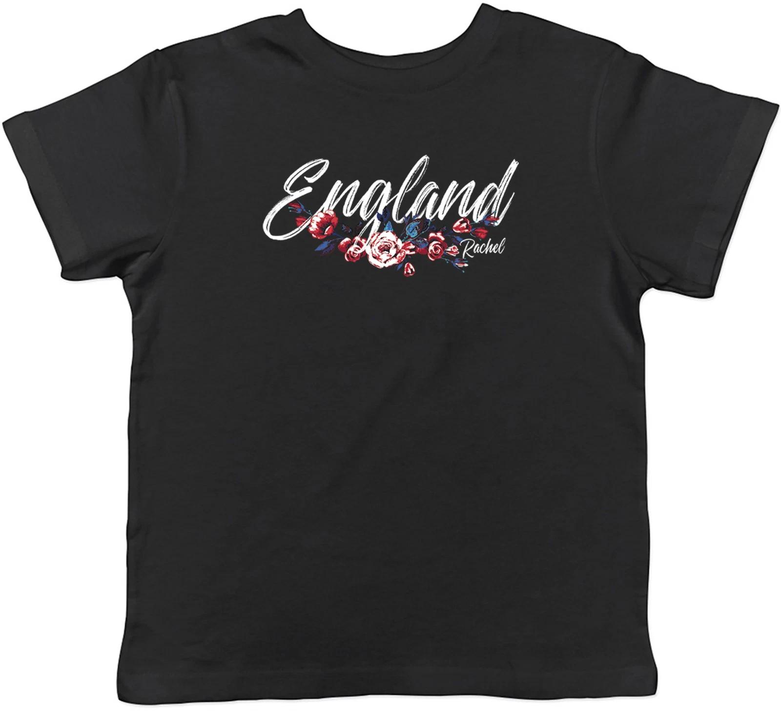 Personalised England Flowers Supporter Fan Football Kids T-Shirt Boys Girls Gift 110