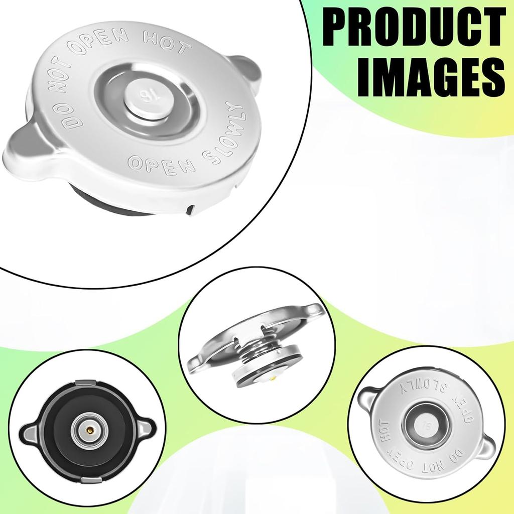 1PC Radiator Cap, 16PSI Car Accessories Waterproof And Leak-Proof Cooling Water Cover Replacement, Dual Lug Design Engine Radiator Seal Cap Universal