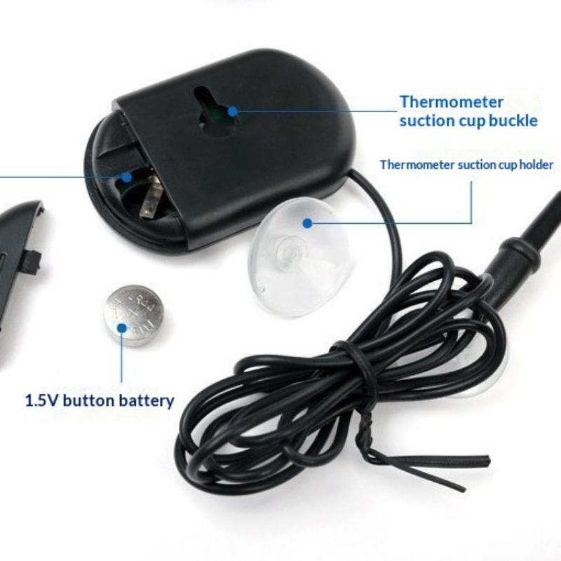 LCD Digital Water Temperature Meter High Accuracy LCD Display Thermometer for Aquarium Fish Tank Reptile Habitat