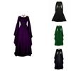 Exquisite Women's Vintage Medieval Dress With Stunning Long Bell Sleeves And Irregular Design