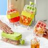 500ML Large Capacity Ice Cube Maker Water Bottle Silicone Tray with Straw for Juice Beverage Cooling Ice Making Stackable Design