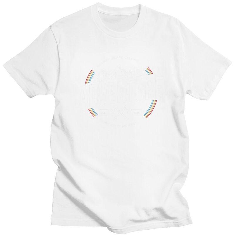 Custom Mountain Camping Adventure Camper Tshirts for Men Short Sleeve T Shirt Fashion Tshirt 100 Cotton Tees Gift