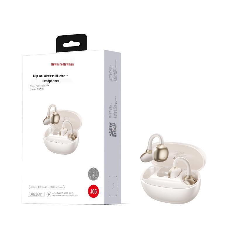 Newman OWS-J05 Wireless Clip-on Earphones: Noise Reduction, Sound Leakage Prevention, Bluetooth Flash Connect, Waterproof for Sports.