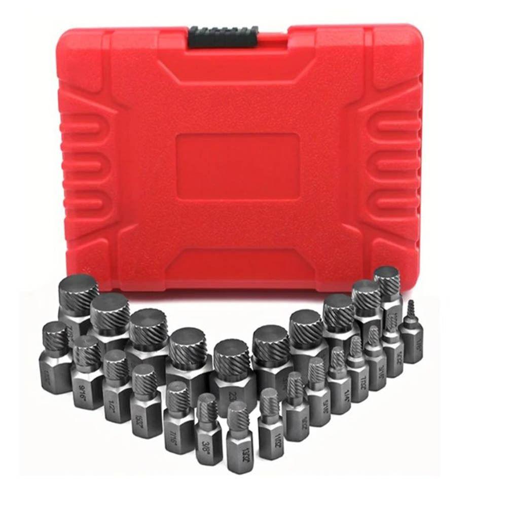 25Pcs Multi-Spline Bolt Extractor Set Double Head Screw Remover Set  Remover Power Tools