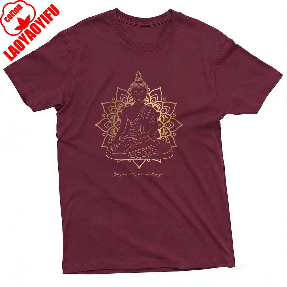 Buddha Mandala Design Summer Men TShirt Spiritual Zen Style Casual Wear for Yoga Meditation and Daily Clothes Unique  Tops