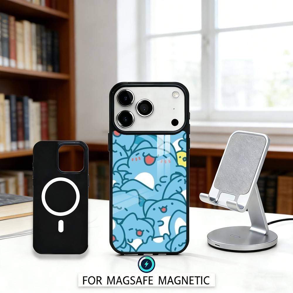 

Fluffy-Cat B-Bugcat C-Capoo Phone Case Magnetic For iPhone17 16 15 14 13 12 Pro Max For Magsafe Wireless Charging Cover iPhone11PRO