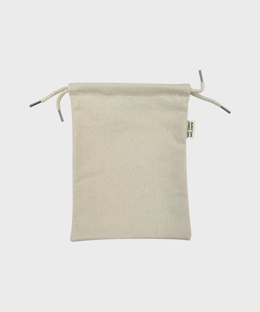 Safe Sunday Inner Bag Drawstring Pouch S (Canvas Ivory)