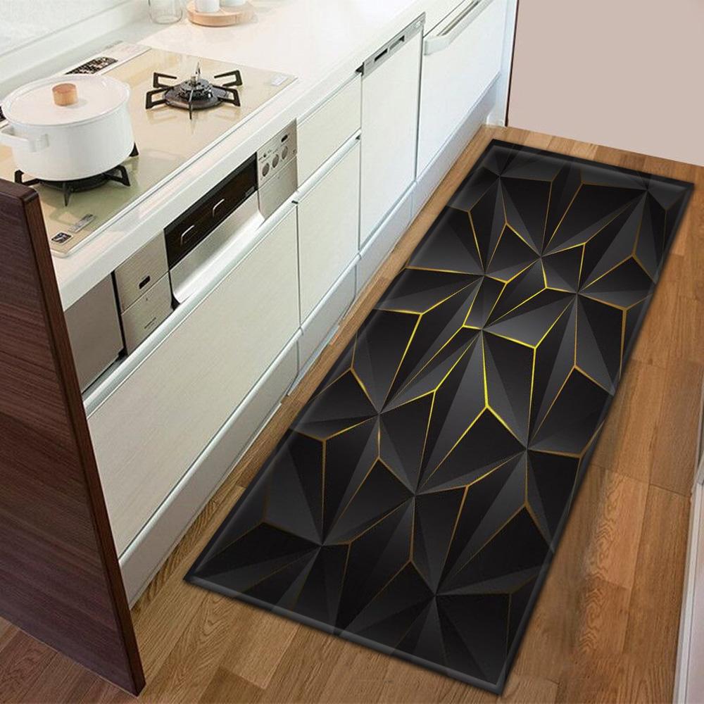 Entrance Door Mat Kitchen Bedroom Carpet Non-slip Floor Corridor Balcony Carpet Modern Printed Pattern Floor Mat