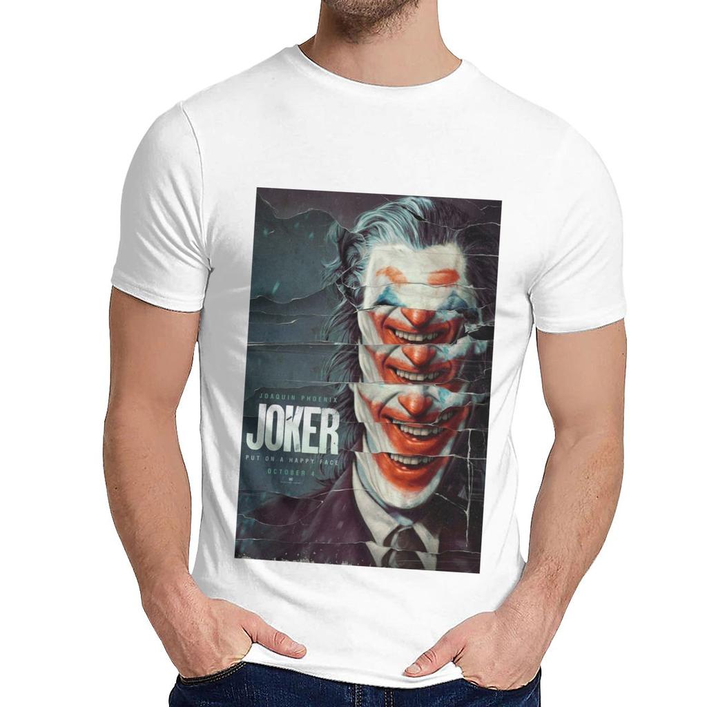 Męska Koszulka Z Okrągłym Dekoltem Joker Joaquin Phoenix Hip Hop Męska 100% Bawełny Homme Tee