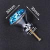 KAK 30mm Diamond Shape Design Colorful Crystal Glass Knobs Cupboard Drawer Pull Door Kitchen Cabinet Wardrobe Handles Hardware