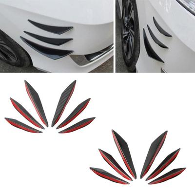 6Pcs/Set Universal Car Front Bumper Lip Decoration Diffuser Splitter Fin Aerodynamic Wing Body Spoiler Winglet Blade Trim