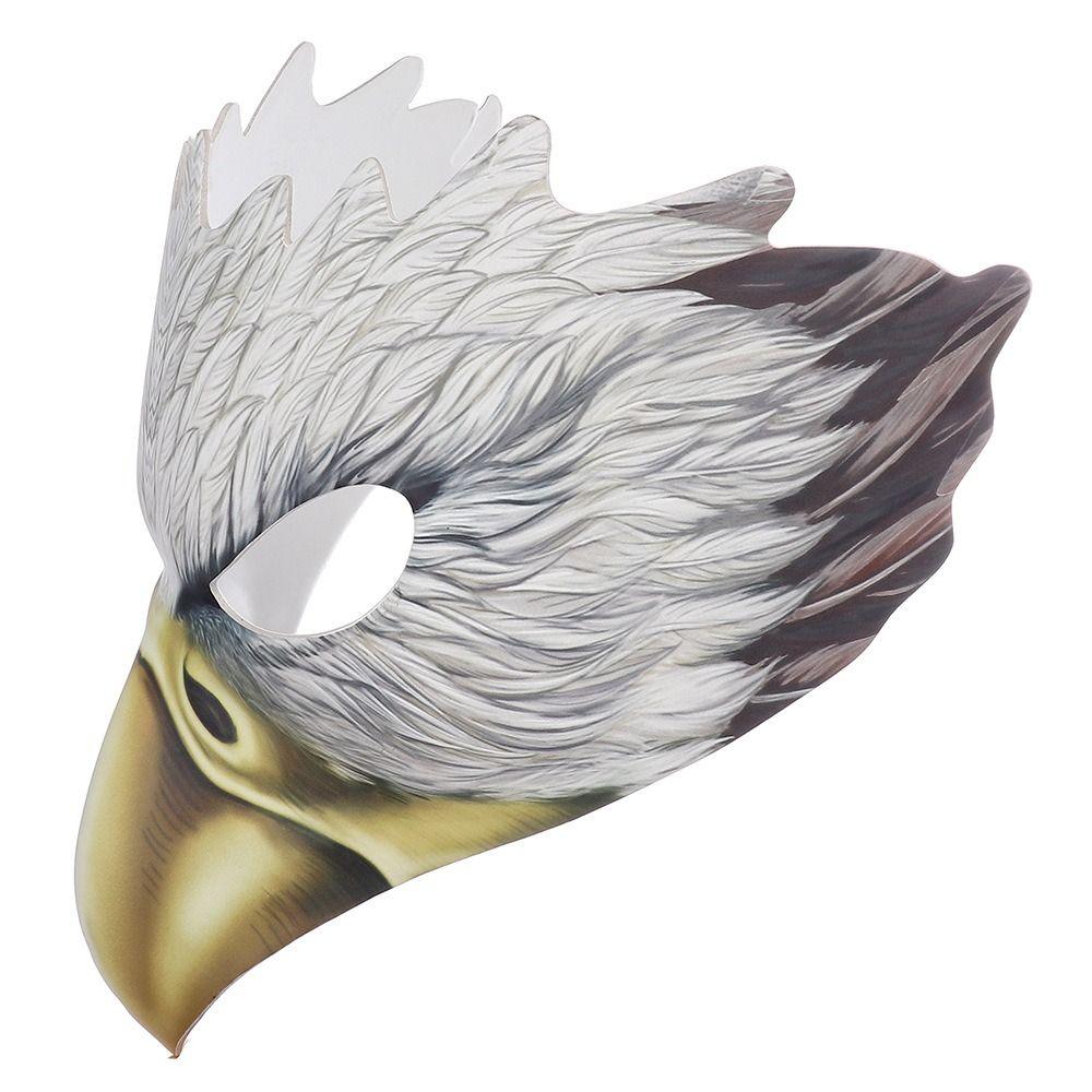 PU Leather Halloween Eagle Mask with Elastic Belt Full Face Animal Cosplay Mask Funny Headgear Masquerade Face Masks