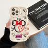 Mickey Minnie Love Mouse Phone Case For iPhone 17E 11 12 13 14 15 16 17 Pro Max 16e 17 Air 13 Plus Wave Side Candy Cover