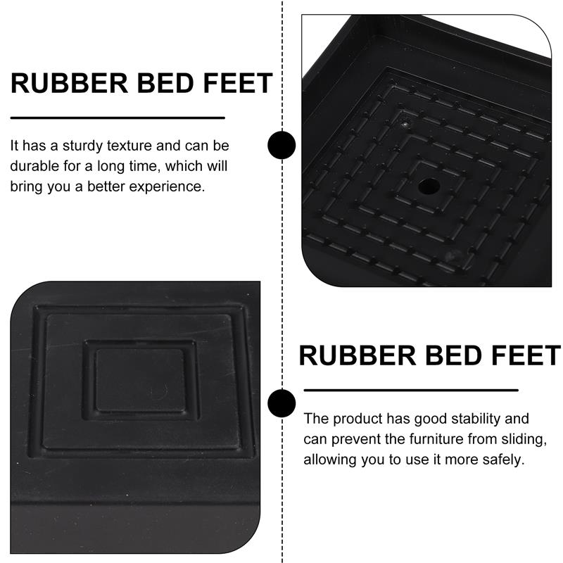 4Pcs Heavy Duty Bed Risers Furniture Frame Lifts Couch Heightening Pads Rubber Furniture Feet Riser Fridge Mats