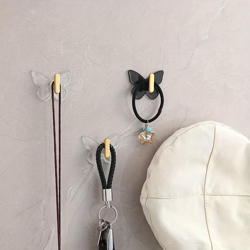 2pcs Butterfly Hooks Are Powerful,Waterproof,Can Be Used in Kitchens,Bathrooms Without Leaving Marks or Needing To Drill Holes