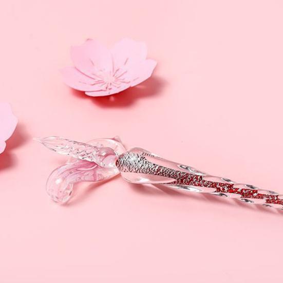 1 Set Glass Pens Threaded Nib Washable Universal Student Dip Writing Pen School Supplies