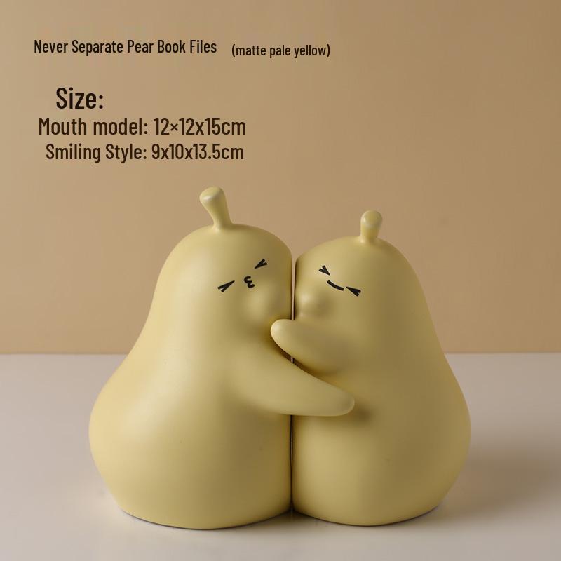 

Cute Ceramic Pear Hugging Bookend - Charming Home Decor & Perfect Valentine s or Birthday Gift