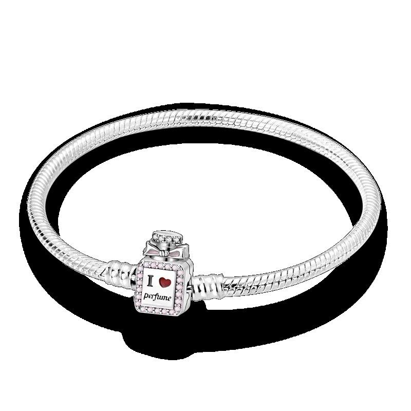 925 Silver Bracelet Butterfly Flower Clover Green Cat Claw Love Zircon Jewelry Gifts for Women 17-20CM