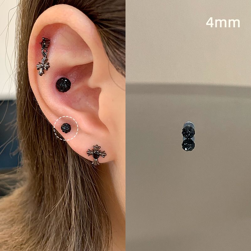 

Redemption Cross | Ringring Store Medical Titanium Steel Ear Studs Yabi Black Earrings Small Ear Bone Stud Ear Stud 4mm ink Diamond Ball 1