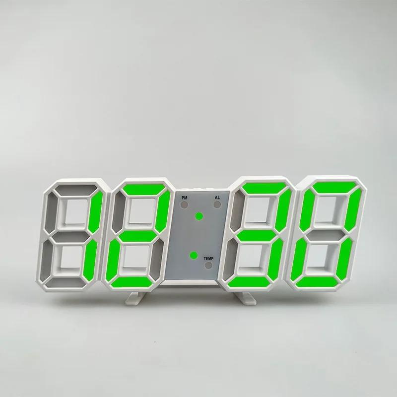 3D Dijital Alarm Saati Duvar LED Saat Masa Alarm Saati Sıcaklıklı Ev Mutfak Ofis için